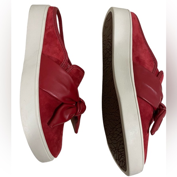 Spenco Barbados Orthotic Red Suede Bow Leather Slip-On Slide Mule Size 9B - Picture 12 of 14